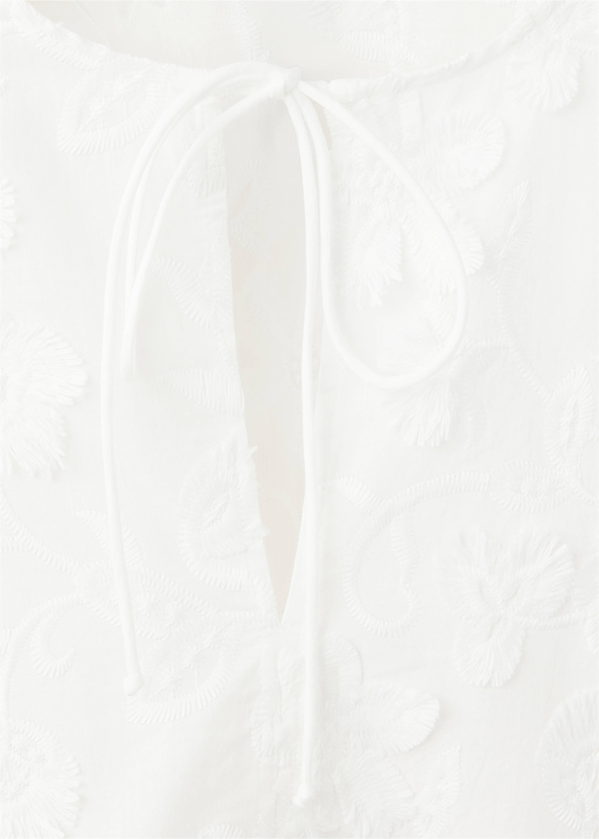 100% cotton blouse with floral embroidery - Details of the article 0, White. Ref: 37084100-00.
