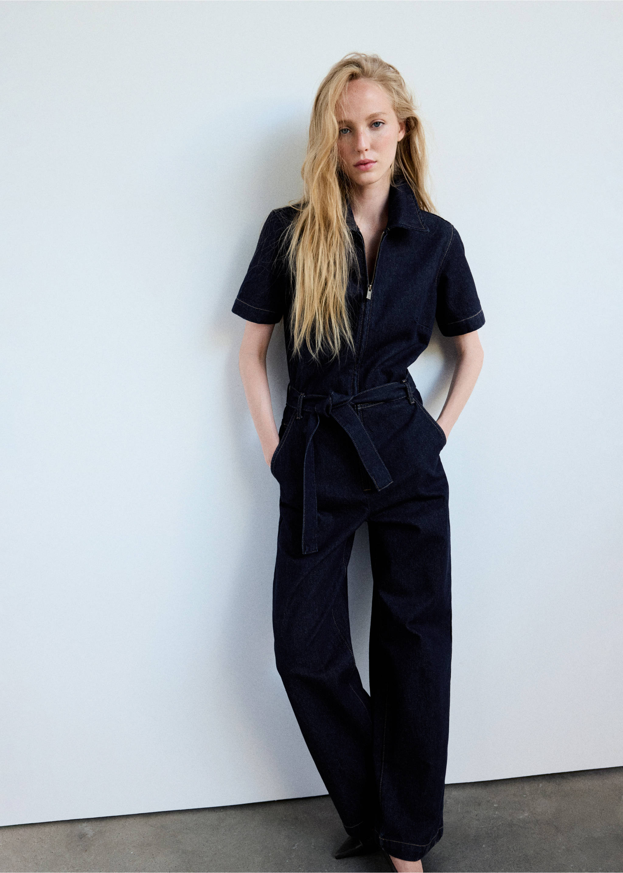 Denim jumpsuit belt - General plane, Open Blue. Ref: 37084102-00.