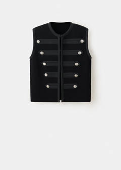 Knitted gilet with buttons — Black 5