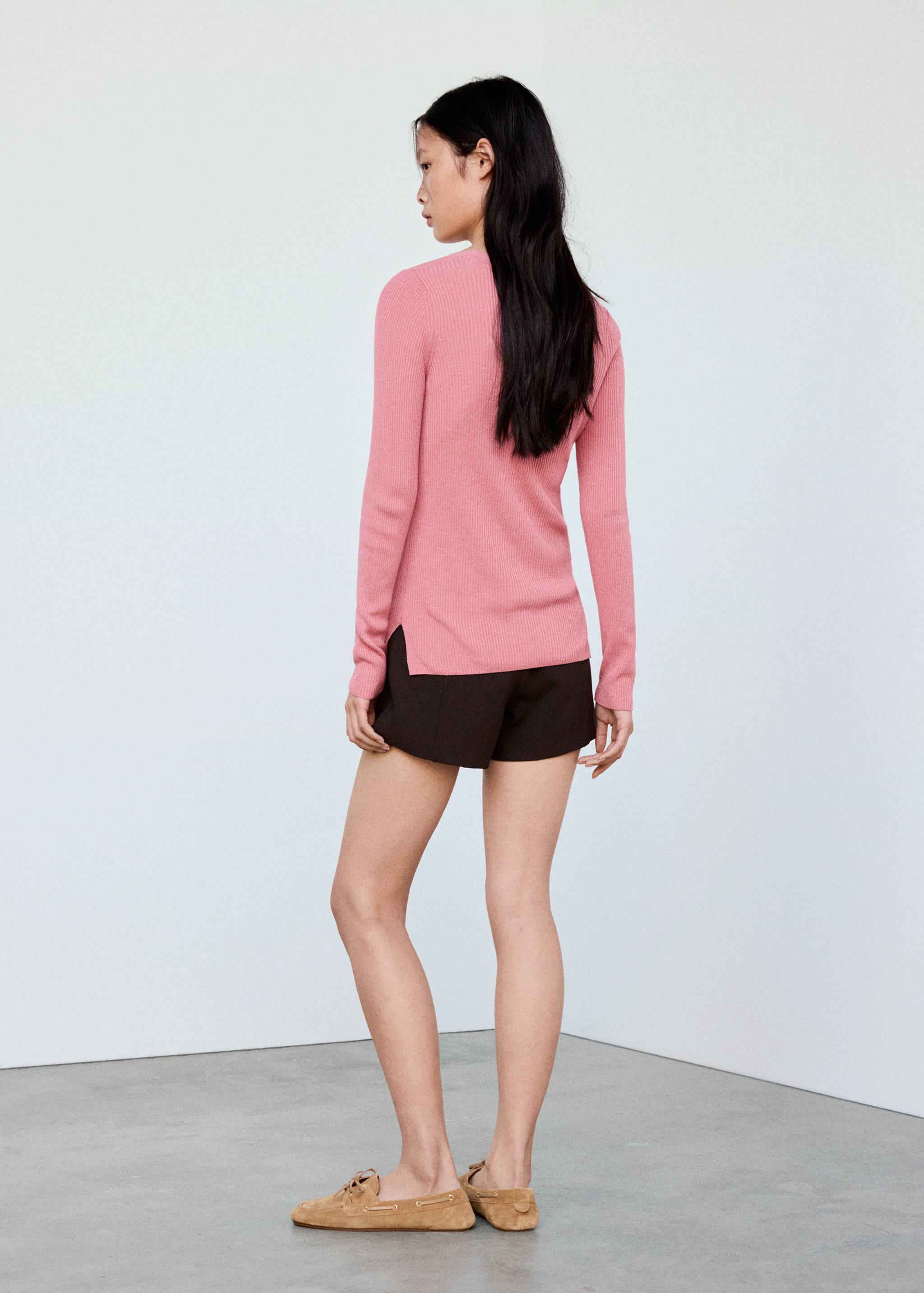Cardigan côtelé boutons - Verso de l’article