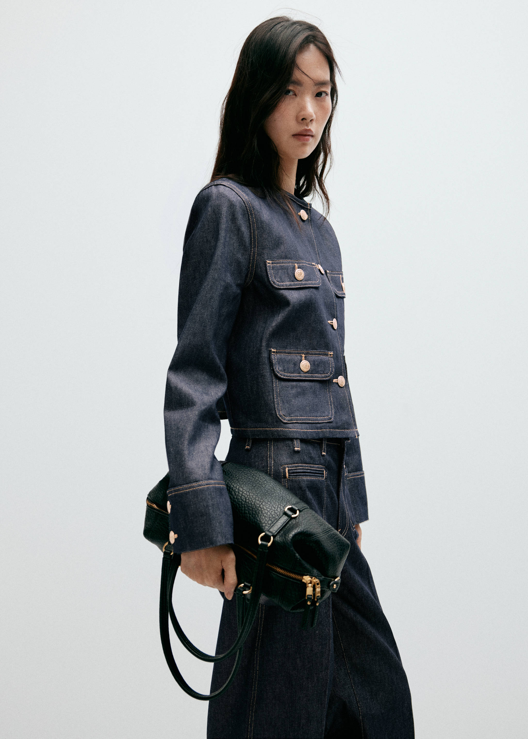 Denim jacket with pockets - Medium plane