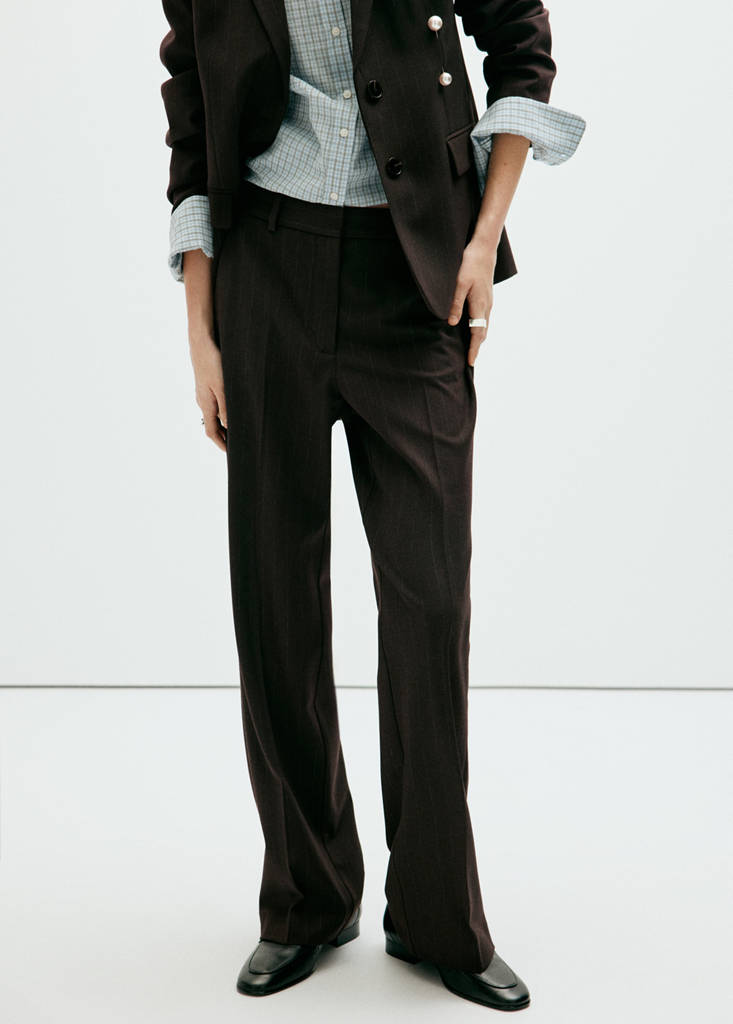 Straight-fit suit trousers — Brown