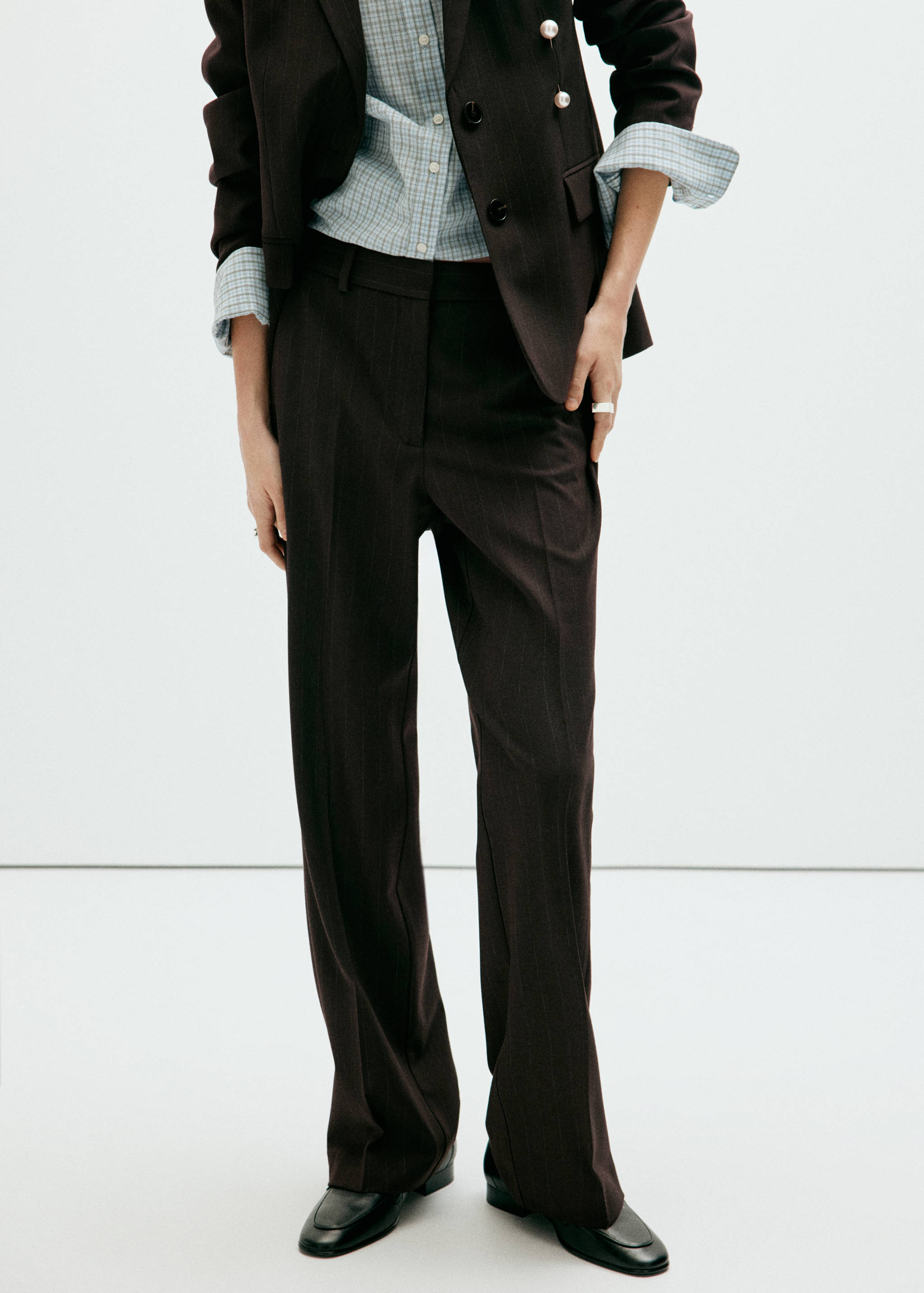 Pinstripe suit trousers - Medium plane