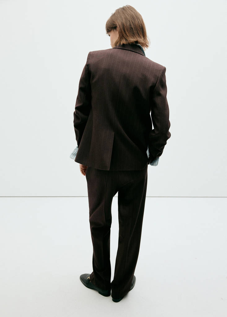 Straight-fit suit trousers — Brown