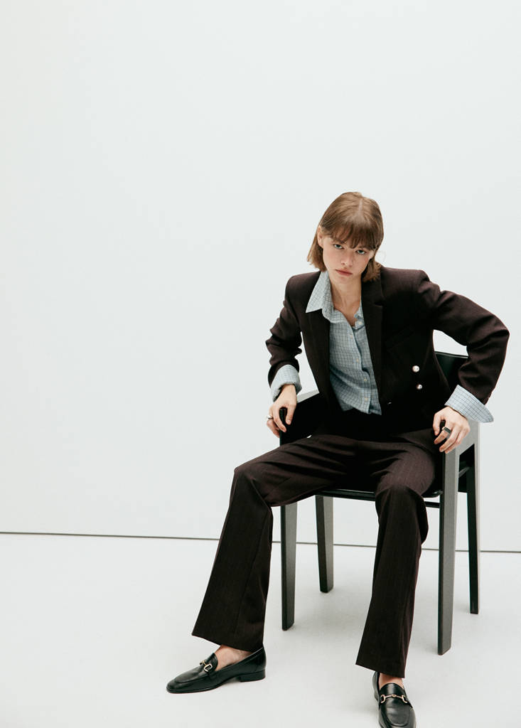 Straight-fit suit trousers — Brown