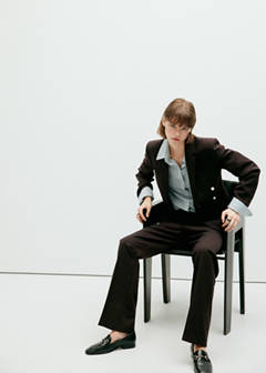 Straight-fit suit trousers — Brown 4