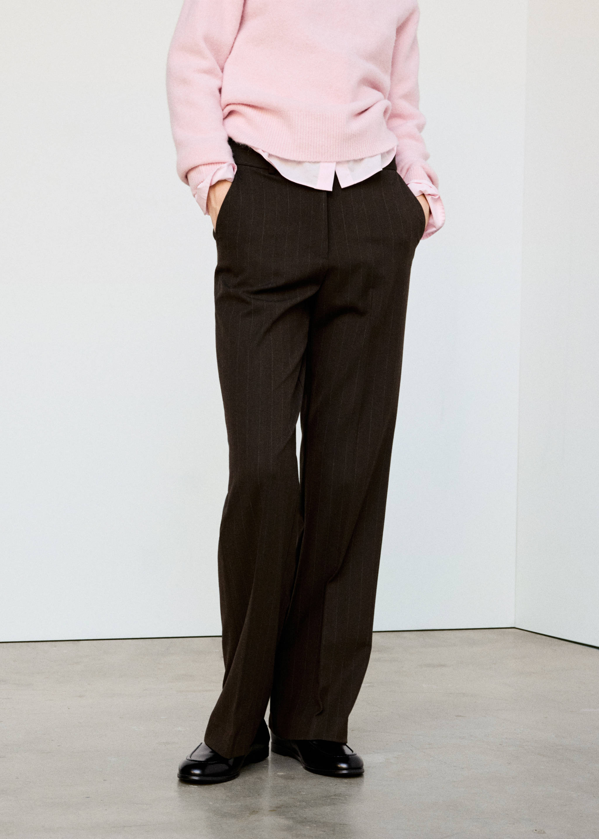 Straight-fit suit trousers - Medium plane