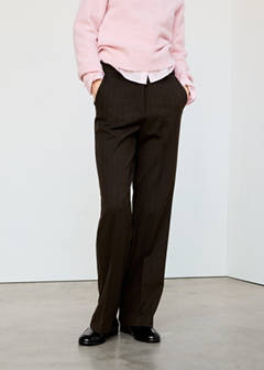 Straight-fit suit trousers — Brown 12