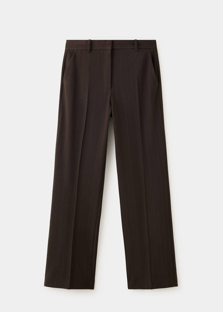 Straight-fit suit trousers — Brown