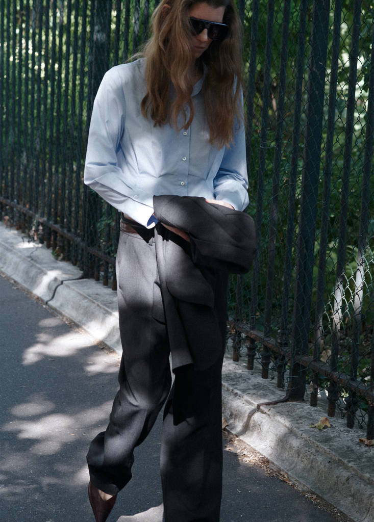 Straight-fit suit trousers — Grey