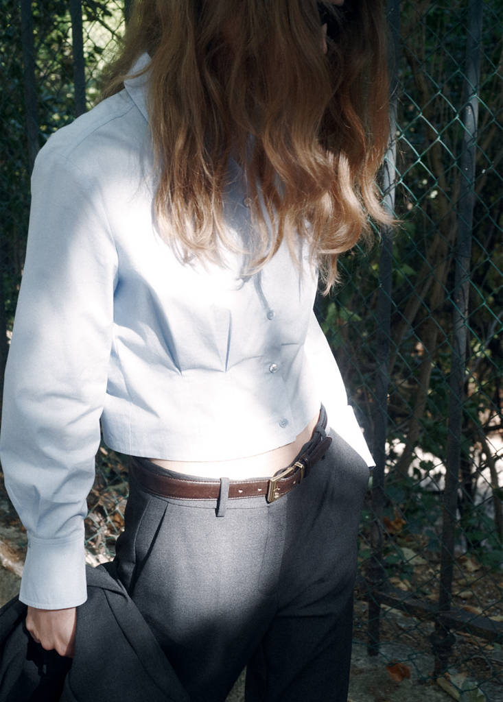 Straight-fit suit trousers — Grey