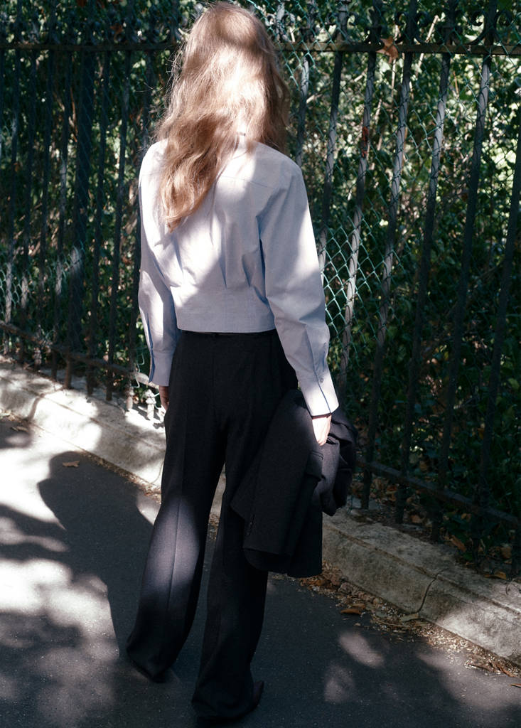 Straight-fit suit trousers — Grey