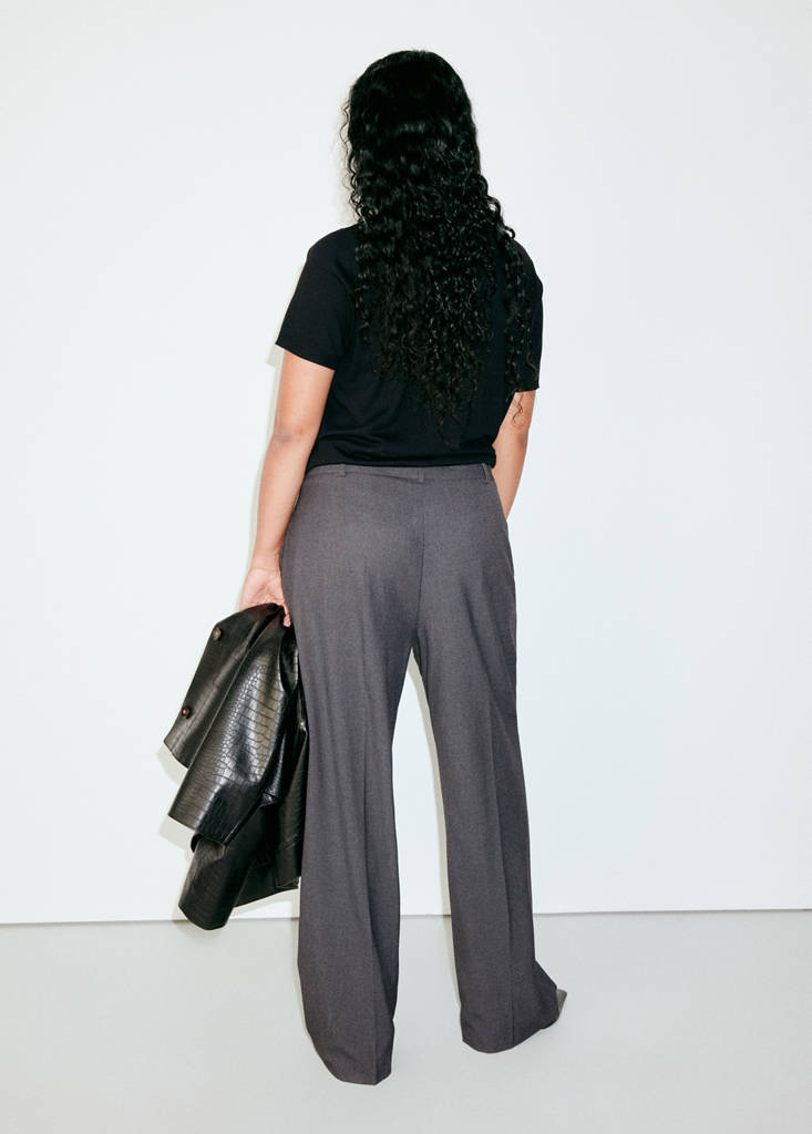 Straight-fit suit trousers — Grey