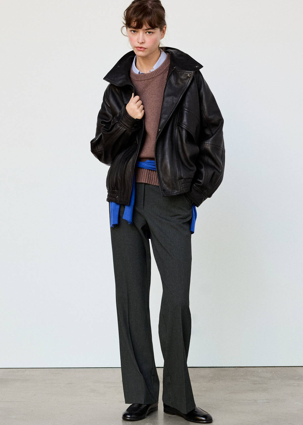 Straight-fit suit trousers — Grey
