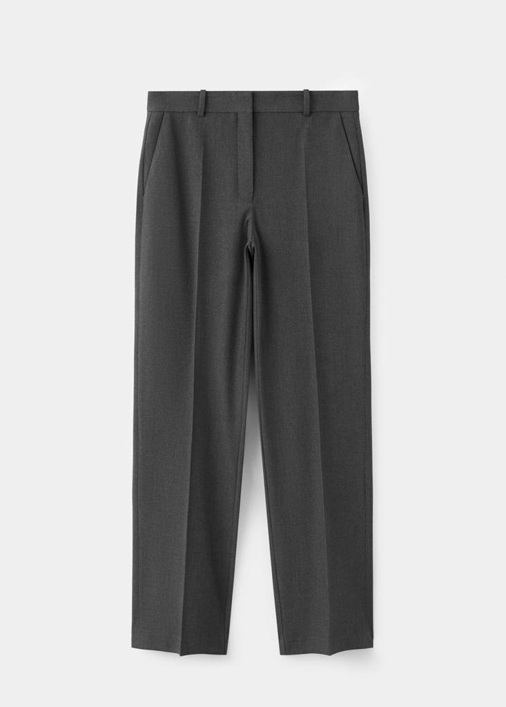Straight-fit suit trousers — Grey