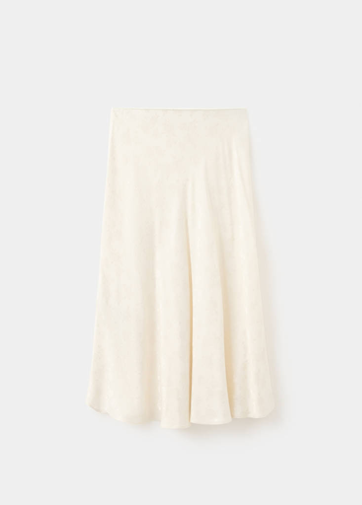 Jacquard flared skirt — Ecru