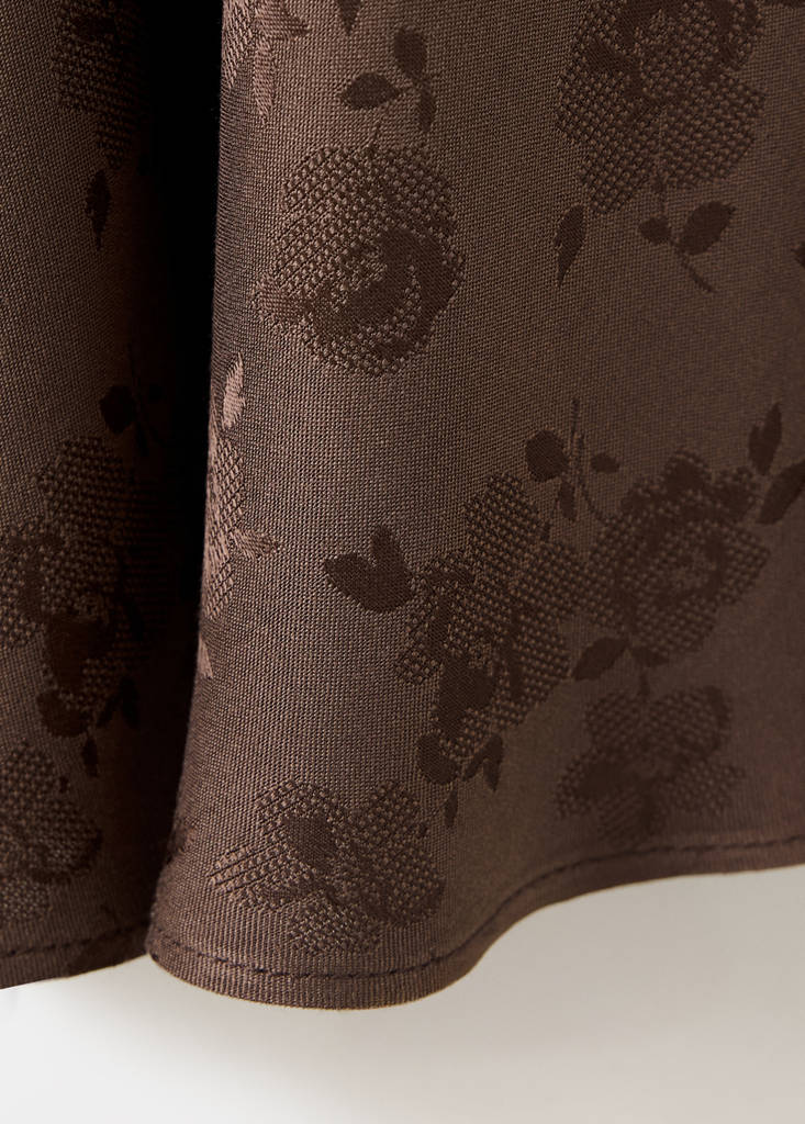 Jacquard flared skirt — Brown