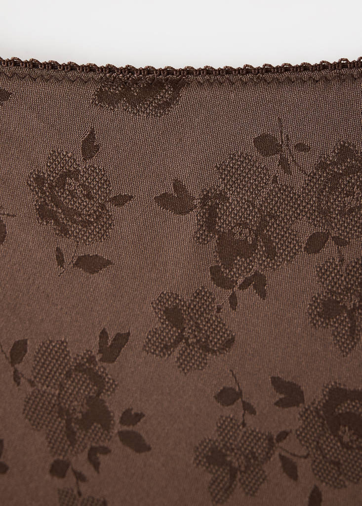 Jacquard flared skirt — Brown