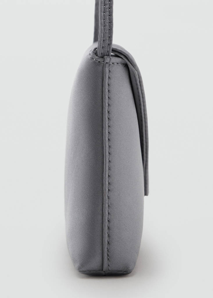 Satin flap handbag — Grey