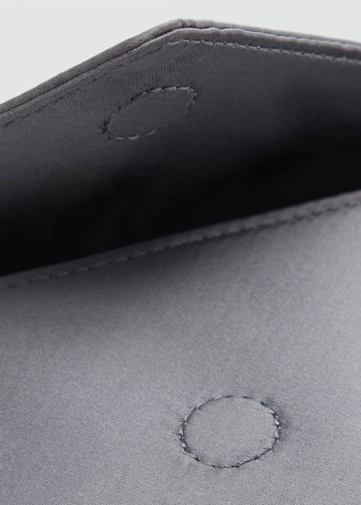 Satin flap handbag — Grey