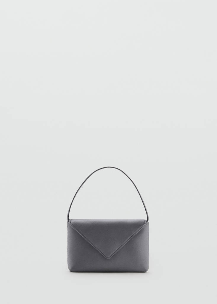 Satin flap handbag — Grey