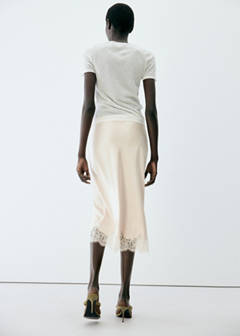 Satin lace skirt — Ecru 3