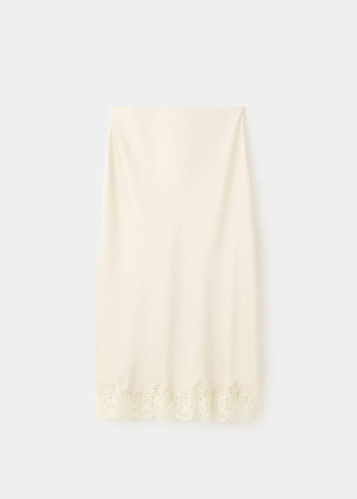 Satin lace skirt — Ecru