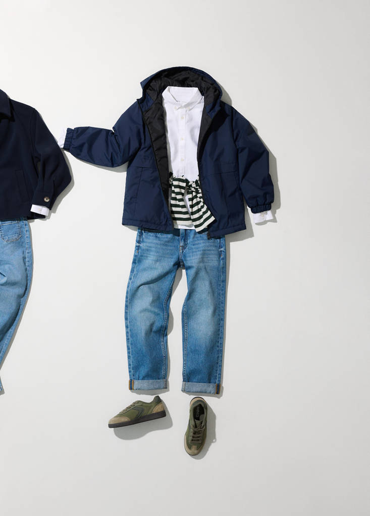 Hood puffer coat — Dark Navy