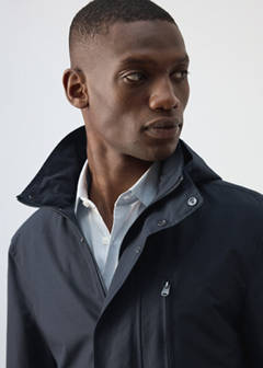 Water-repellent hooded parka — Night Blue 4