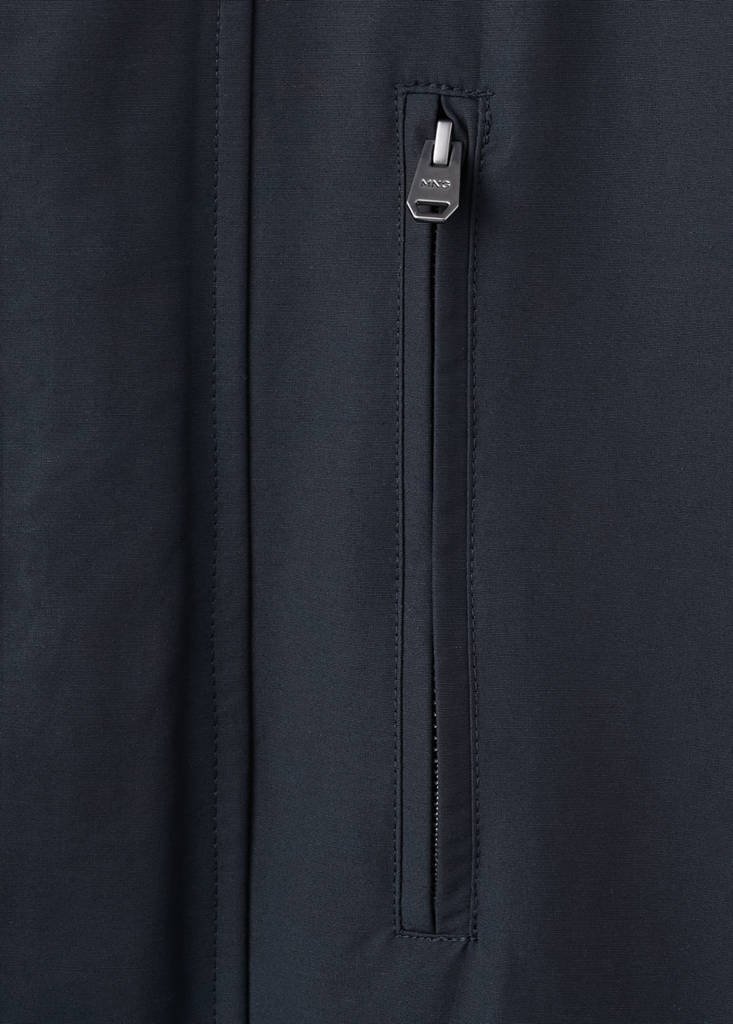 Water-repellent hooded parka — Night Blue