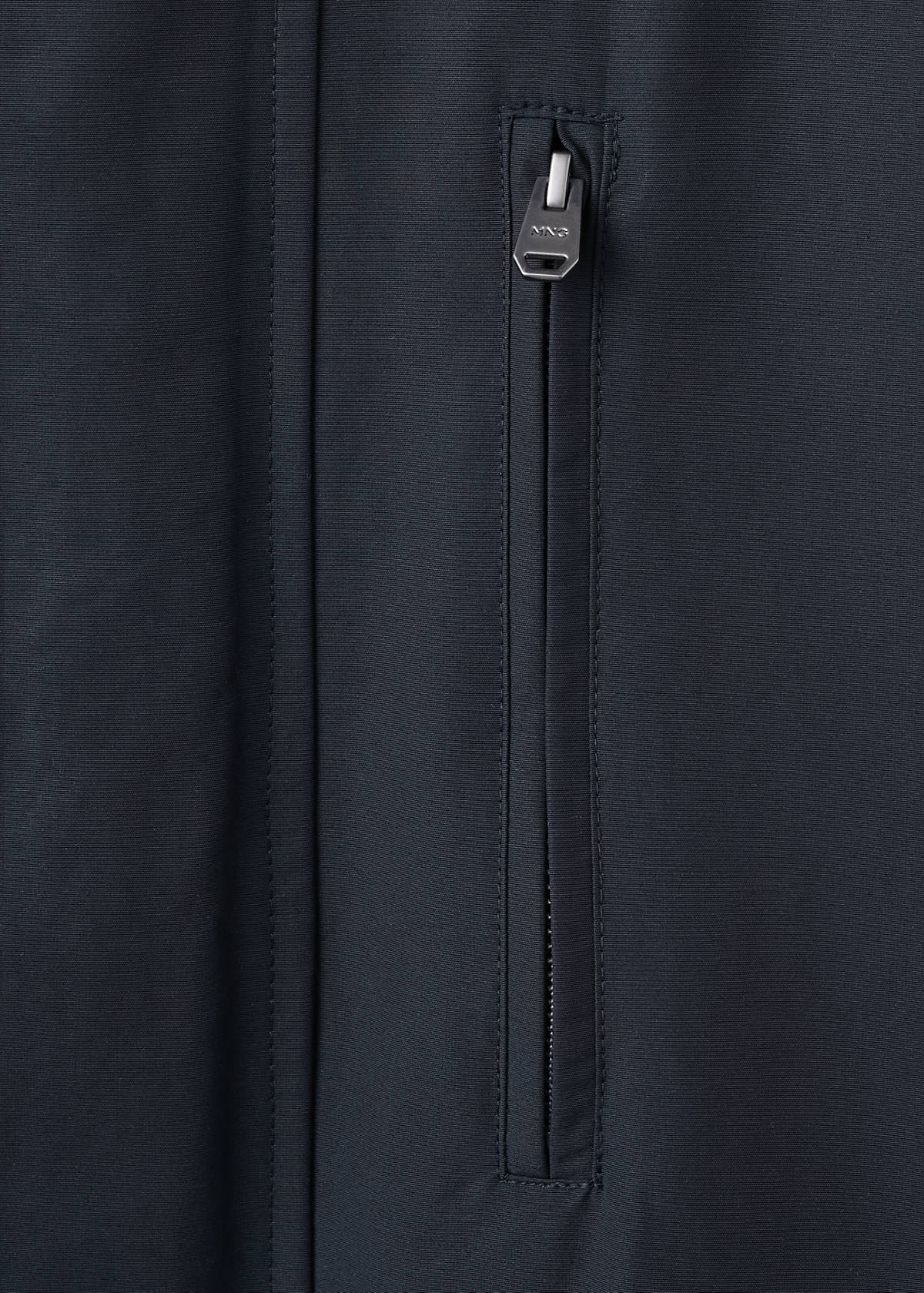 Water-repellent hooded parka — Night Blue