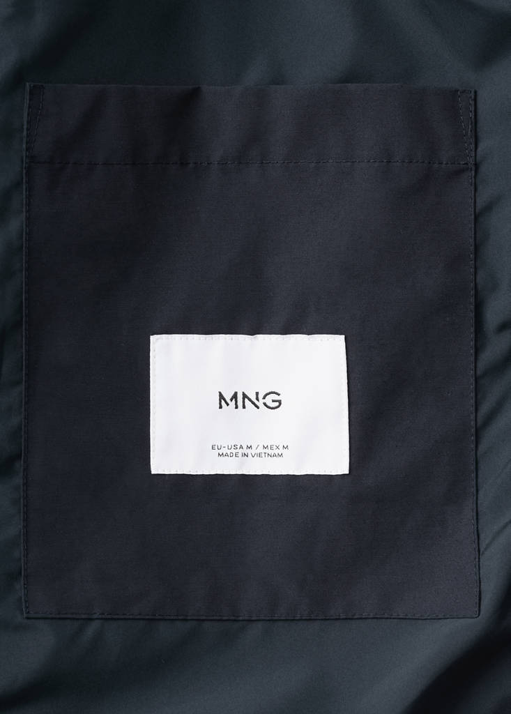 Water-repellent hooded parka — Night Blue
