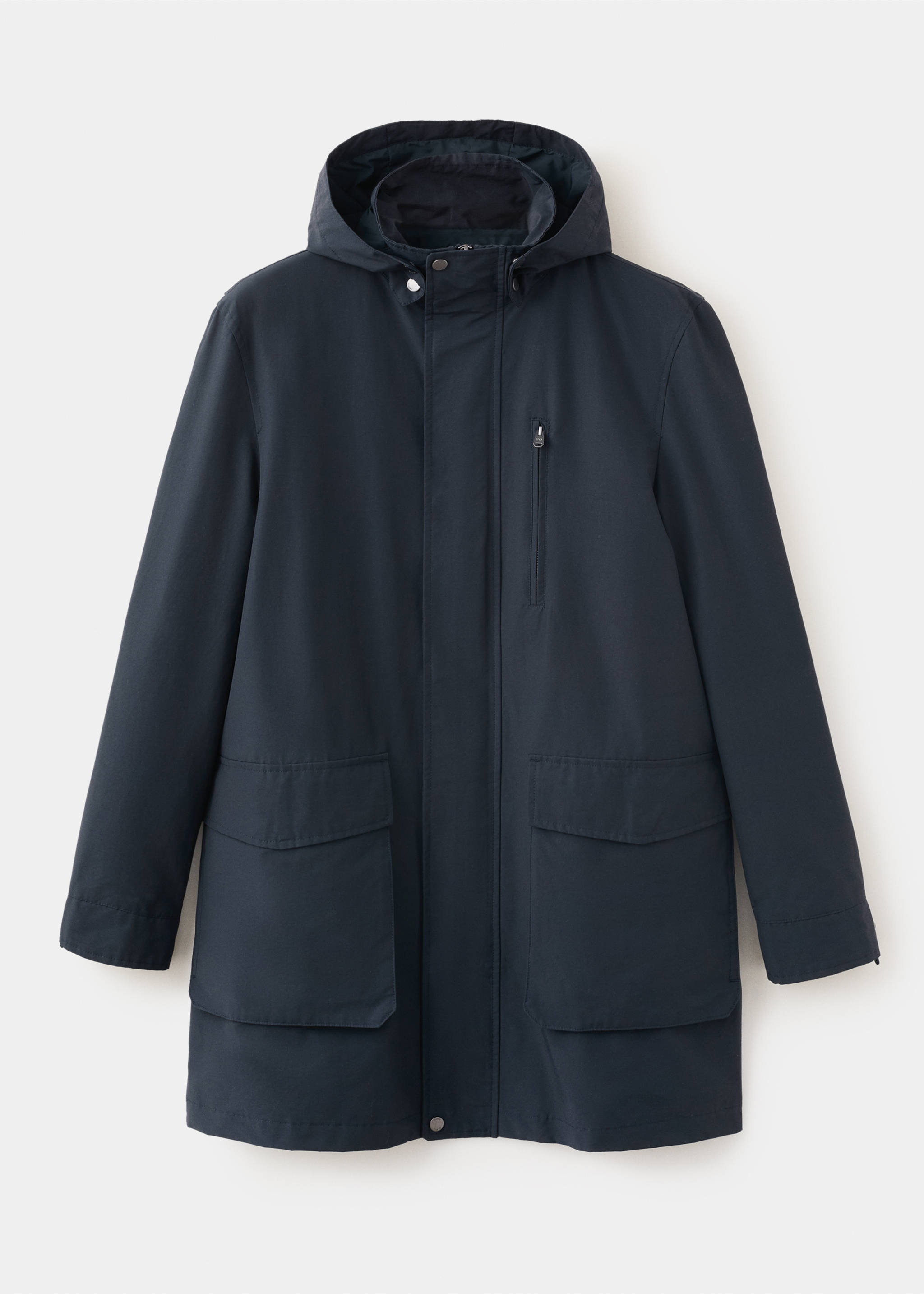 Parka capuche résistante à l’eau - Article sans modèle, Bleu nuit. Ref: 37084401-00.