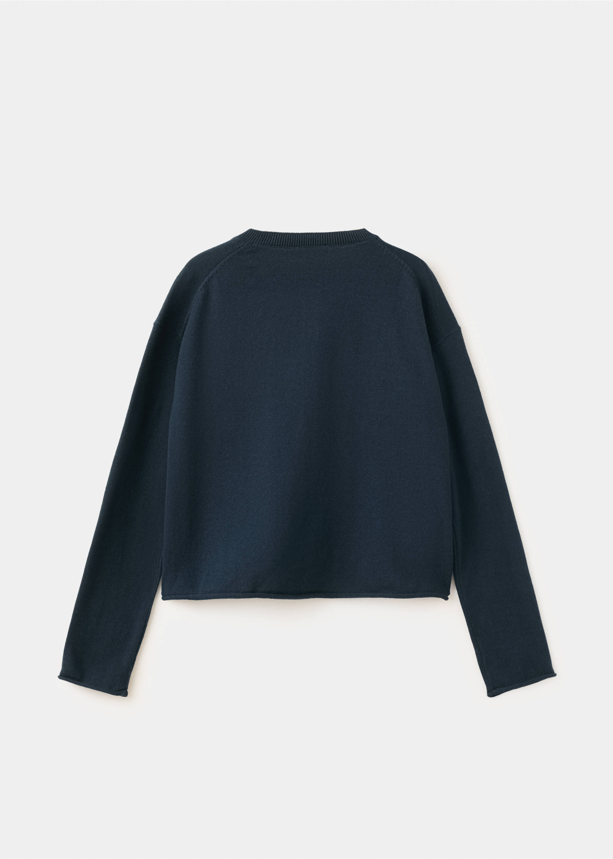 Button-down knit cardigan - Reverse of the article, Navy. Ref: 37084402-00.