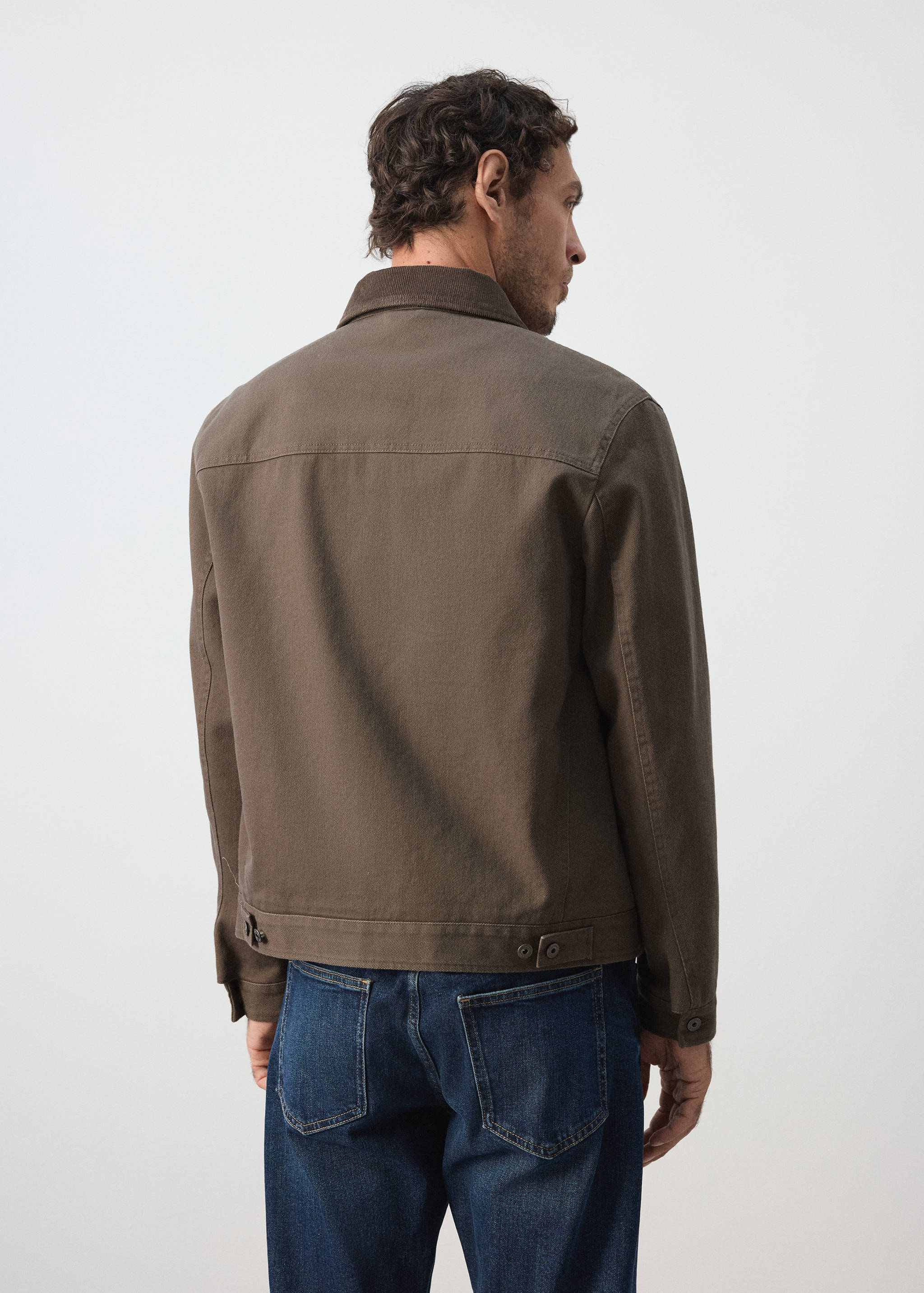Corduroy collar denim jacket - Reverse of the article