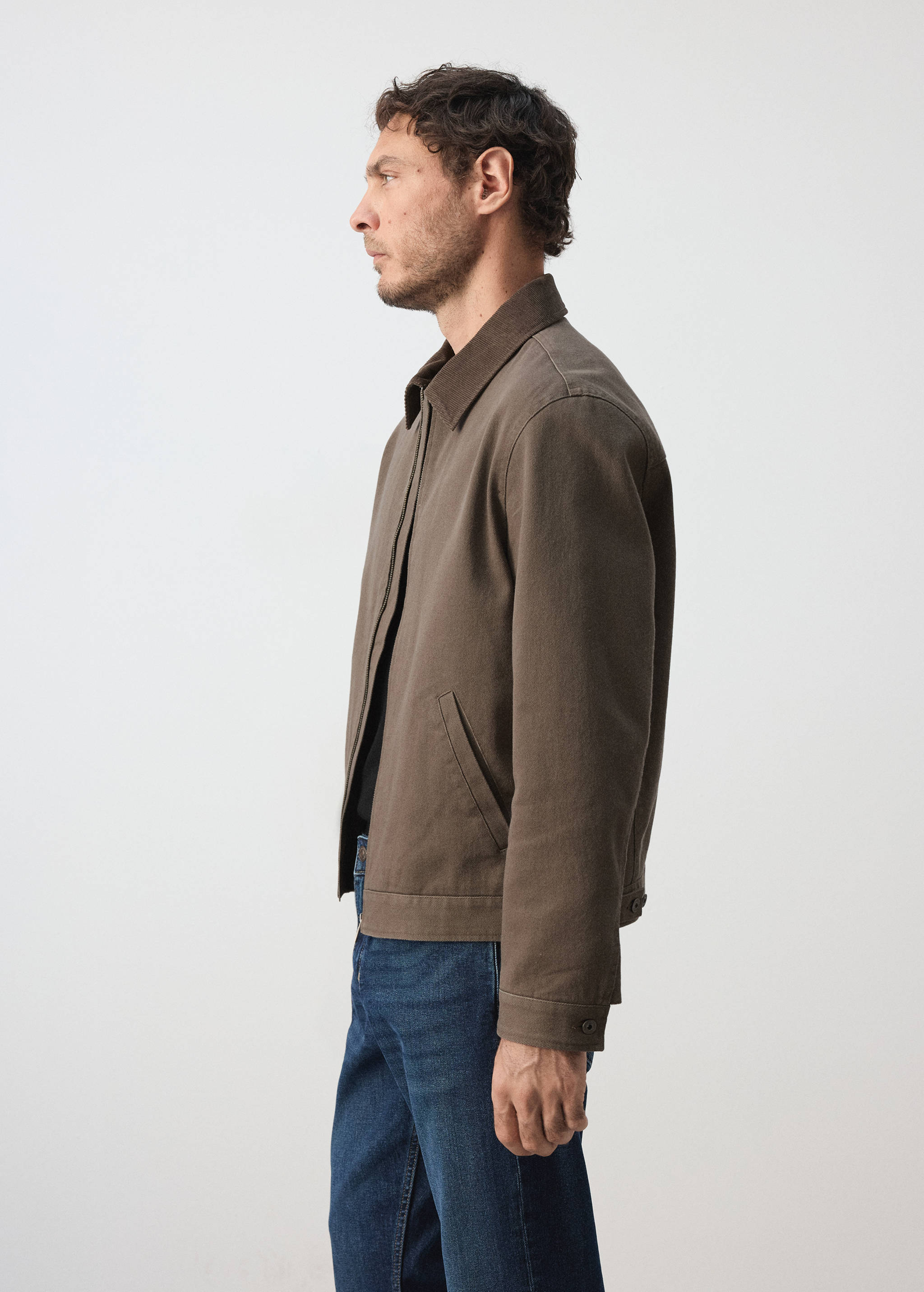 Corduroy collar denim jacket - Details of the article 2