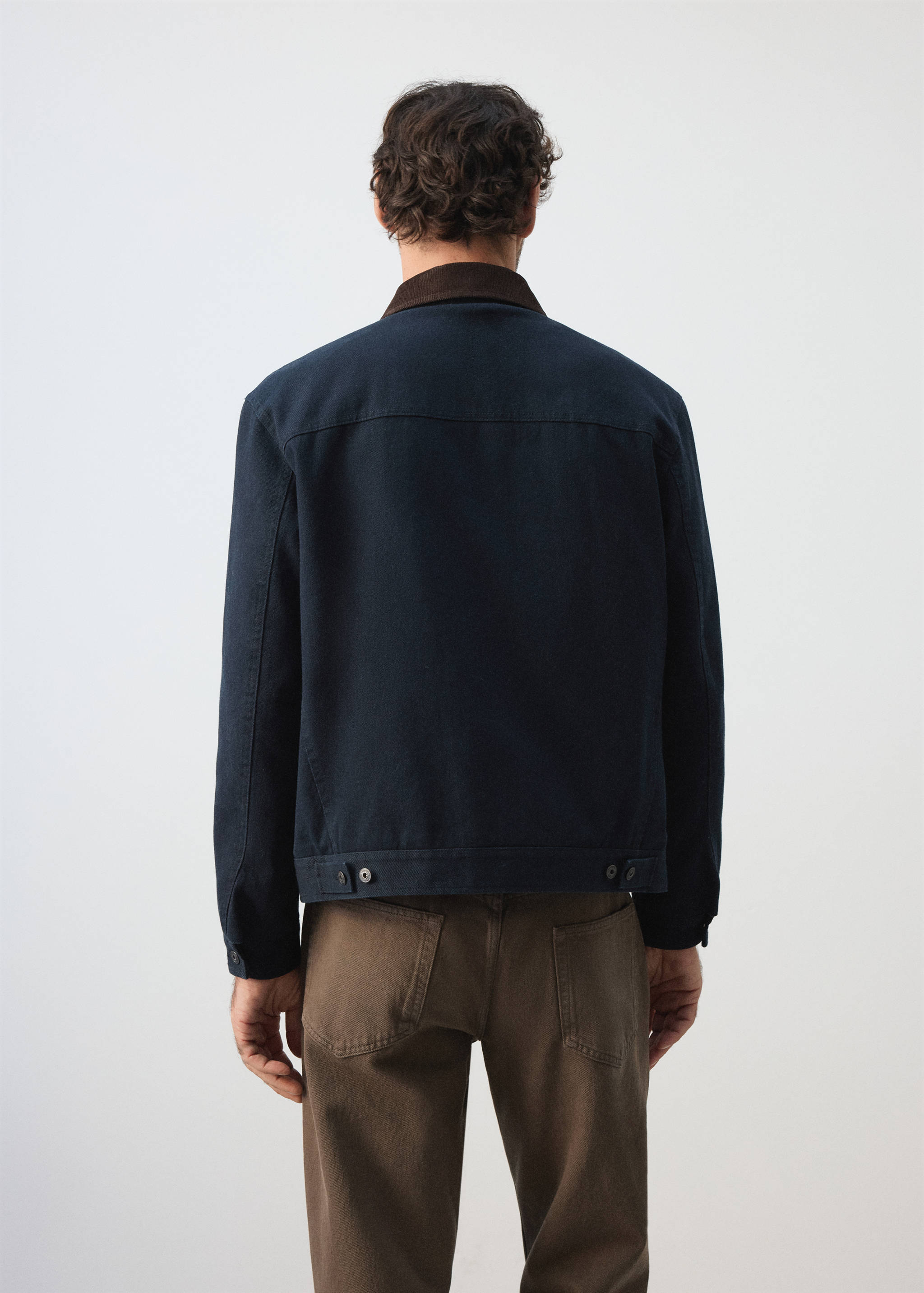 Corduroy collar denim jacket - Reverse of the article