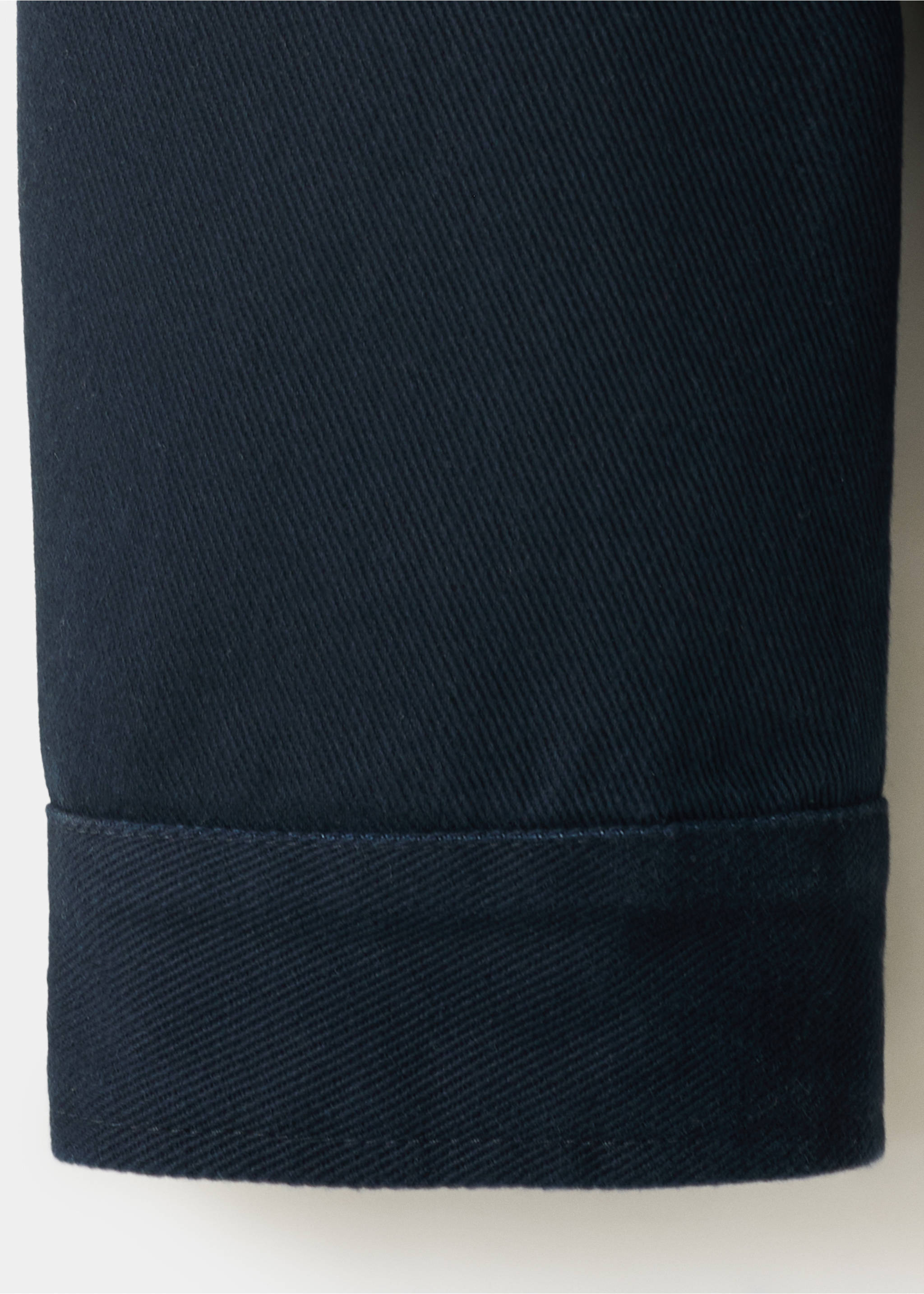 Corduroy collar denim jacket - Details of the article 0, Navy. Ref: 37084403-00.