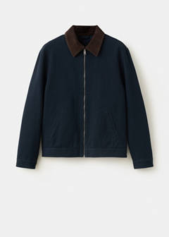 Corduroy collar denim jacket — Navy 6