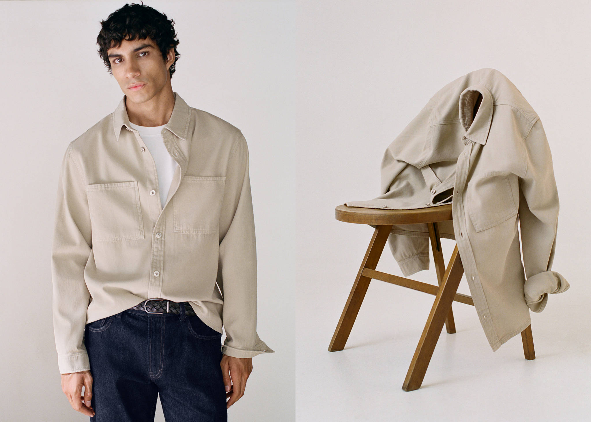 Denim overshirt pockets - Panoramic plane