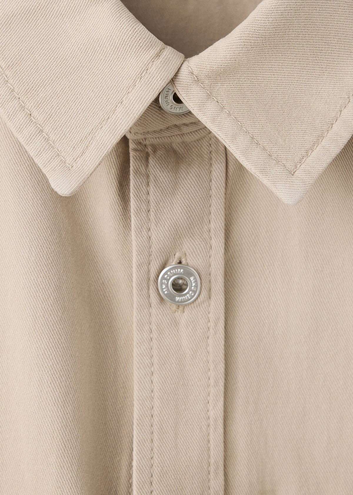 Denim overshirt pockets — Beige