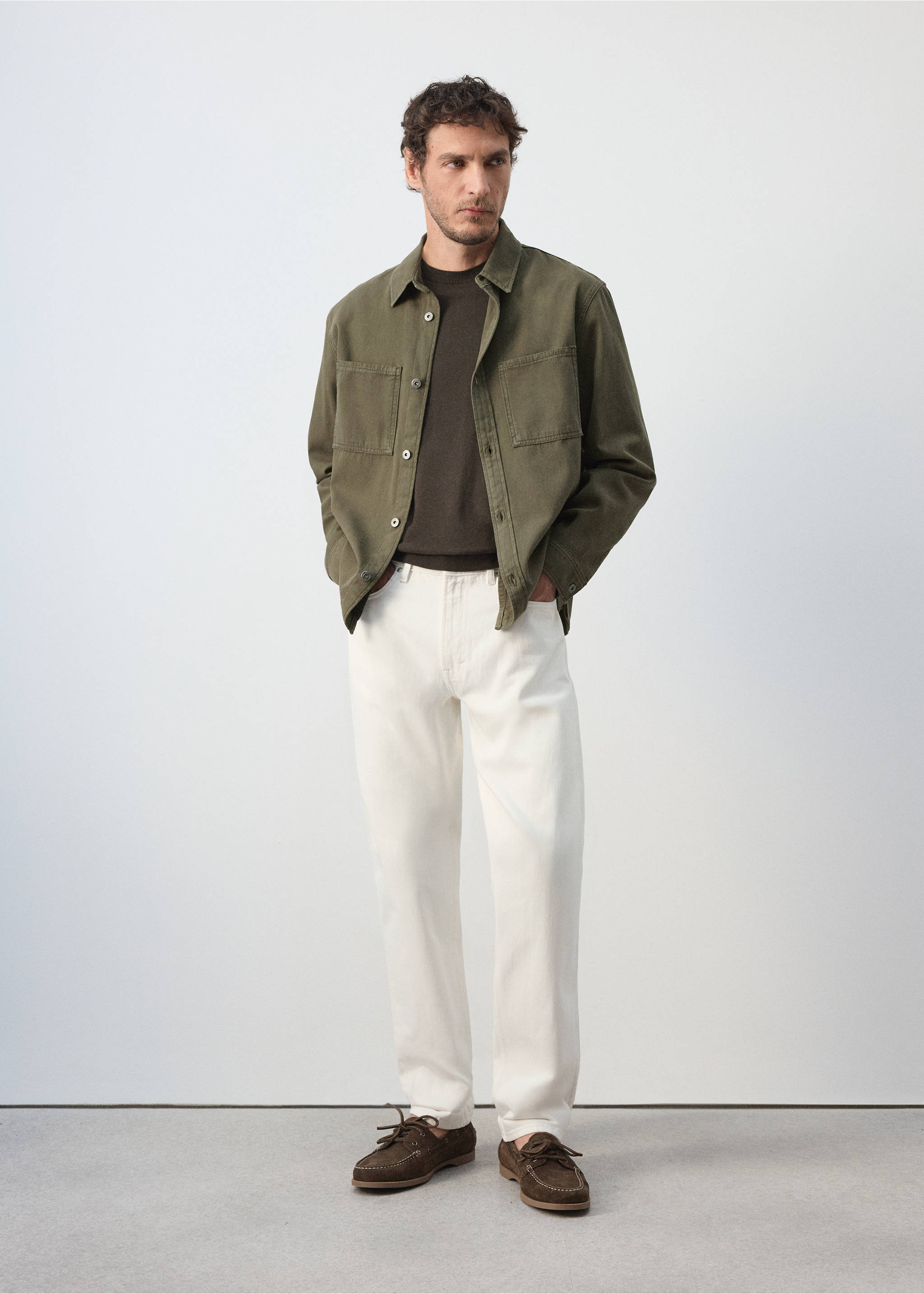 Denim overshirt pockets - General plane, Khaki. Ref: 37084404-00.
