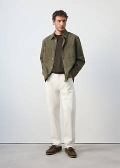 Denim overshirt pockets — Khaki 2