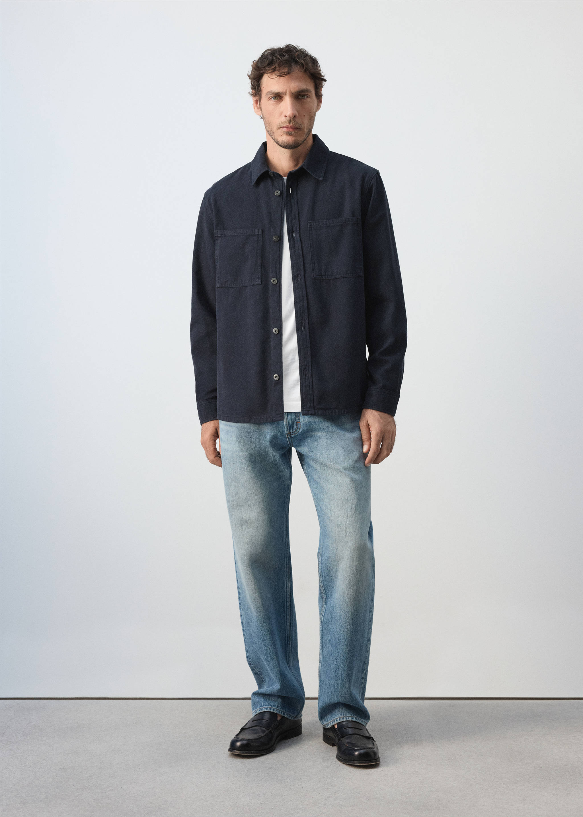 Denim overshirt pockets - General plane, Navy. Ref: 37084404-00.