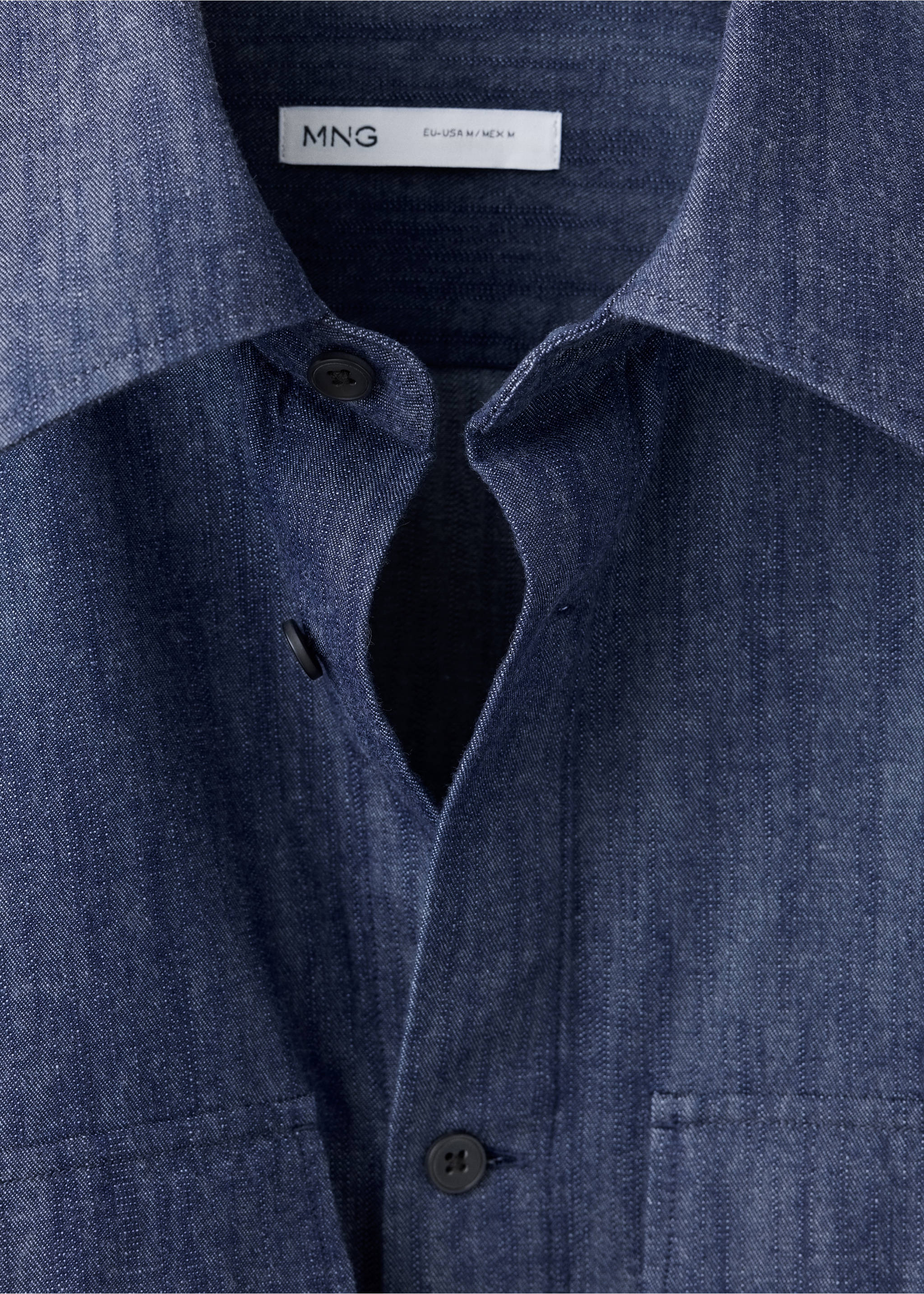Sobrecamisa vaquera 100% algodón - Detalle del artículo 8, Azul marino. Ref: 37084406-00.
