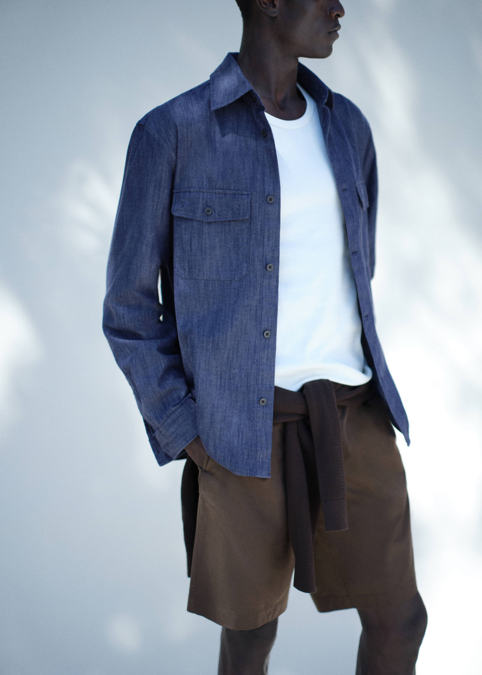 Denim shacket 100% cotton - Details of the article 5