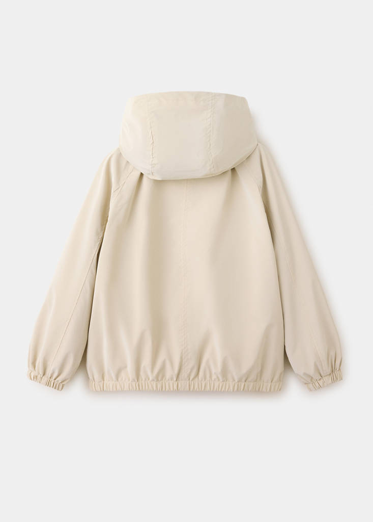 Rubberised jacket with hood — Light/Pastel Grey