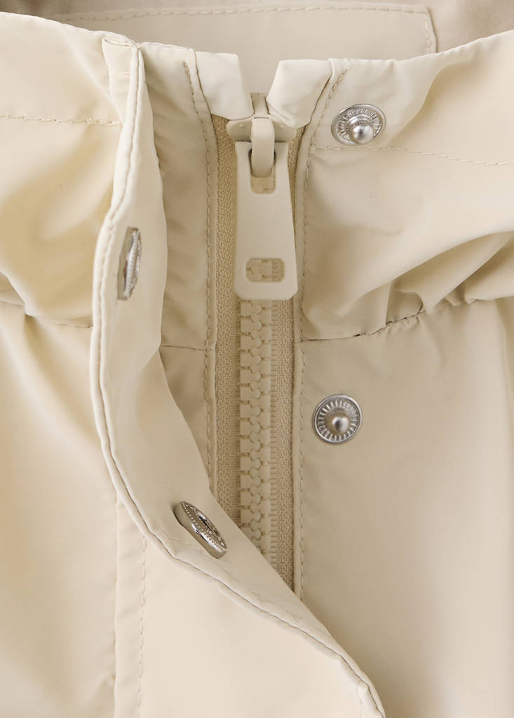 Rubberised jacket with hood — Light/Pastel Grey