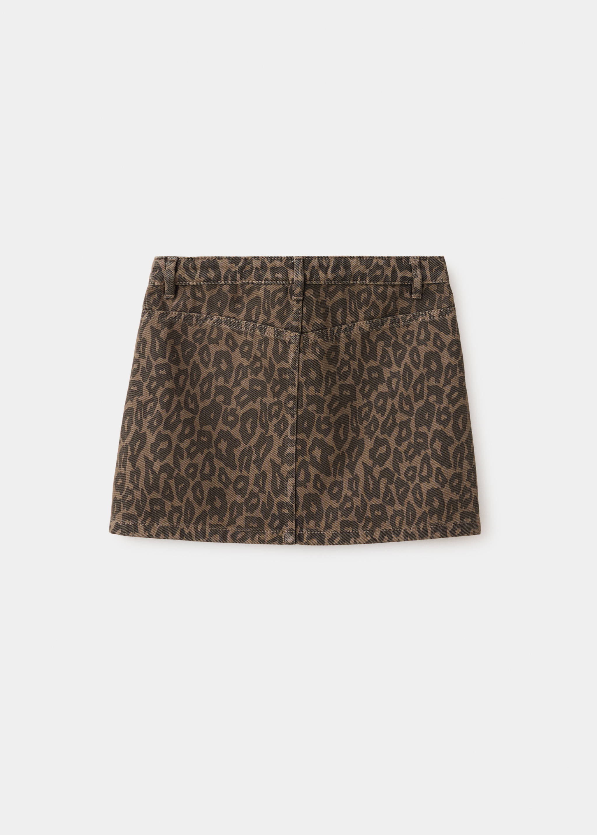 Leopard print denim skirt - Reverse of the article