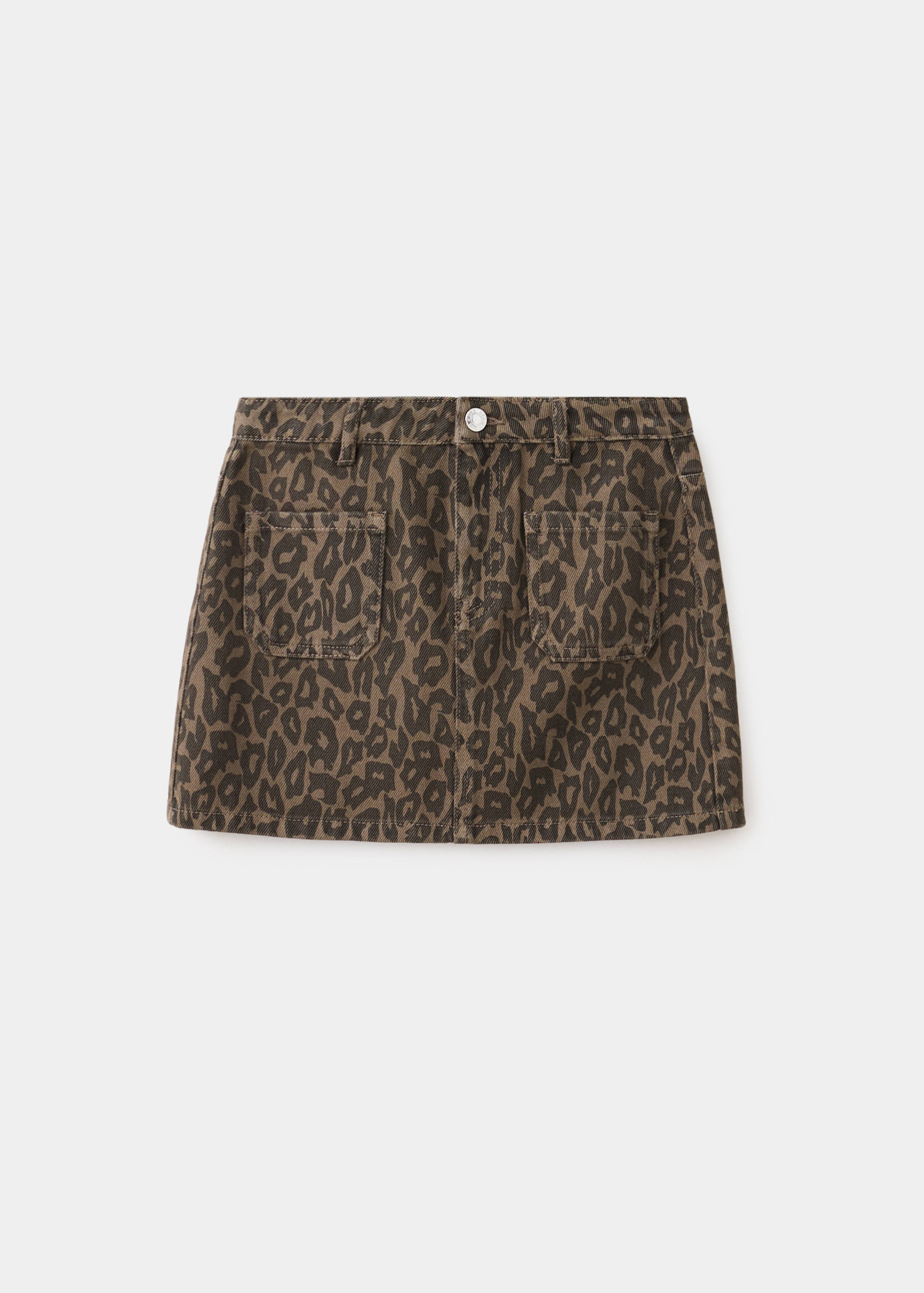 Leopard print denim skirt - Article without model